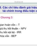 Bài giảng Quản trị dự án đầu tư - Chương 3: Các chỉ tiêu đánh giá hiệu quả tài chính trong điều kiện chắc chắn