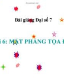 Bài giảng Đại số 7 chương 2 bài 6: Mặt phẳng toạ độ