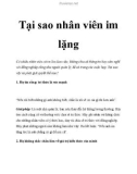 Tại sao nhân viên im lặng