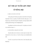 KỸ THUẬT NUÔI LỢN THỊT Ở NÔNG HỘ