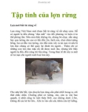 Tập tính của lợn rừng