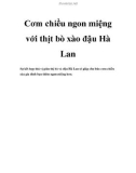 Cơm chiều ngon miệng với thịt bò xào đậu Hà Lan