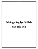 Những năng lực để lãnh đạo hiệu quả