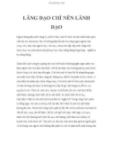 LÃNH ĐẠO CHỈ NÊN LÃNH ĐẠO