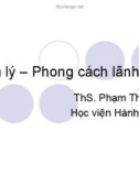 Tâm lý – Phong cách lãnh đạo