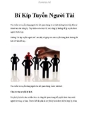 Bí Kíp Tuyển Người Tài