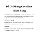 Để Có Những Cuộc Họp Thành Công