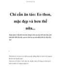 Chỉ cần ăn táo: Eo thon, mặc đẹp và hơn thế nữa