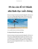 10 rào cản để trở thành nhà lãnh đạo xuất chúng