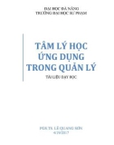 Tài liệu dạy học Tâm lý học ứng dụng trong quản lý