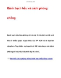 Bệnh bạch hầu và cách phòng chống