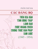 Ebook Lịch sử Đảng bộ tỉnh Đồng Tháp (1927-1954): Phần 2 (Tập 1)