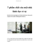 7 phẩm chất của một nhà lãnh đạo có uy