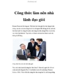 Công thức làm nên nhà lãnh đạo giỏi