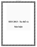 SEO 2013 - Xu thế và bàn luận