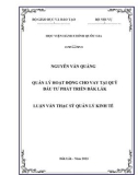 Luận văn Thạc sĩ Quản lý kinh tế: Quản lý hoạt động cho vay tại Quỹ đầu tư phát triển Đăk Lăk