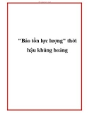 'Bảo tồn lực lượng' thời hậu khủng hoảng