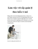 Làm việc với sếp quản lý theo kiểu vi mô