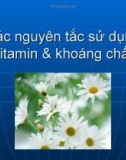 Các nguyên tắc sử dụng vitamin & khoáng chất