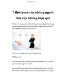 7 thói quen của những người làm việc không hiệu quả