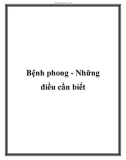 Bệnh phong - Những điều cần biết