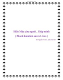 Hiến Máu cứu người , Giúp mình ( Blood donation saves Lives )