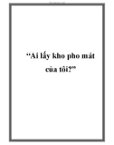 'Ai lấy kho pho mát của tôi?'