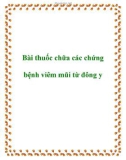 Bài thuốc chữa các chứng bệnh viêm mũi từ đông y