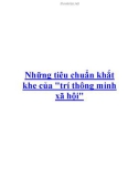 Những tiêu chuẩn khắt khe của 'trí thông minh xã hội'