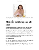 Mỏi gối, mỏi lưng sau khi sinh