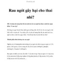 Rau ngót gây hại cho thai nhi?