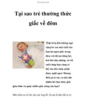 Tại sao trẻ thường thức giấc về đêm