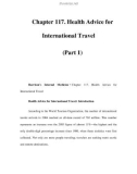 Chapter 117. Health Advice for International Travel (Part 1)