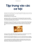 Tập trung vào các cơ hội