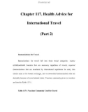 Chapter 117. Health Advice for International Travel (Part 2)