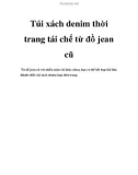 Túi xách denim thời trang tái chế từ đồ jean cũ