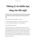 Những lý do khiến bạn tăng cân đột ngột