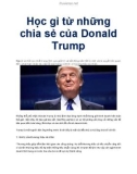 Học gì từ những chia sẻ của Donald Trump