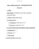 Giáo án tiếng anh lớp 5 - CONSOLIDATION Period 31