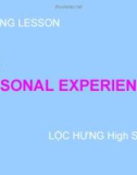 Bài giảng Tiếng Anh 11 – Unit 2: Personal experiences (Speaking)