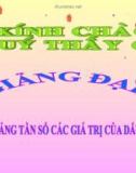 Bài giảng Đại số 7 chương 3 bài 2: Bảng tần số các giá trị của dấu hiệu