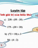 Giáo án điện tử môn Toán lớp 3 - Bài: Luyện tập trang 82 (Tiết 1)