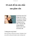 10 cách để da săn chắc sau giảm cân