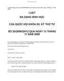 Luật đa dạng sinh học số 20 năm 2008