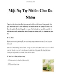 Mặt Nạ Tự Nhiên Cho Da Nhờn