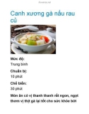 Canh xương gà nấu rau củ