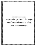 SKKN: Biện pháp quản lí của Hiệu trưởng nhằm giảm tỉ lệ học sinh bỏ học