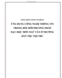 SKKN: Ứng dụng công nghệ thông tin trong đổi mới phương pháp dạy học môn Ngữ Văn ở trường Dân tộc Nội trú