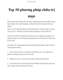 Top 10 phương pháp chữa trị mụn