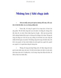 Những lưu ý khi chụp ảnh